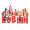 magnes na lodówkę Lublin drewniany pamiątka z miasta