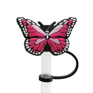 Zatyczka na słomkę motyl różowy