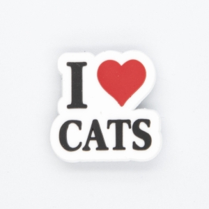 Przypinka do crocsów I love cats