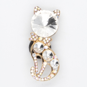 Przypinka do crocsów metal złoty kot