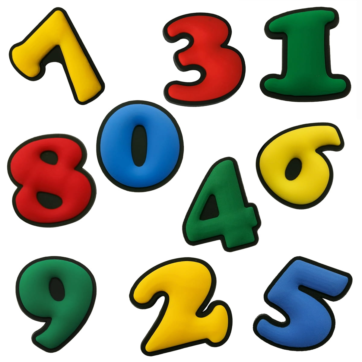 przypinki do crocsów cyfry kolorowe zestaw numerów