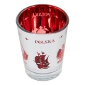 kieliszek lustrzany Polska z żaglowcem czerwone wnętrze