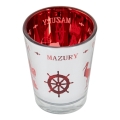 Kieliszek szklany Mazury - pamiątka z motywem steru i napisem Polska