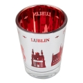 kieliszek pamiątkowy Lublin lustrzane wnętrze czerwone