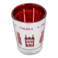 Kieliszek szklany Przemyśl Polska czerwone wnętrze