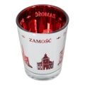 kieliszek pamiątkowy Zamość lustrzane wnętrze czerwone