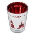 kieliszek szklany Zamość Polska czerwony nadruk zabytki