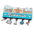Magnes metalowy Gdańsk z zawieszkami pamiątka z miasta
