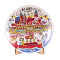 talerzyk ceramiczny Kraków 20 cm na stojaku drewnianym ekspozycja