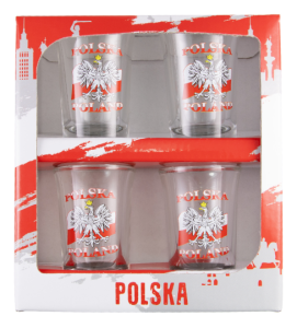 Zetaw kieliszków do wódki X 40ml - flaga