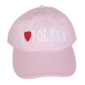 Czapka z daszkiem B-Fashion różowa I love Polska widok z przodu