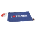 Saszetka I Love Polska niebieska z biało-czerwoną zawieszką