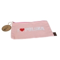 Saszetka I Love Polska różowa widok z przodu