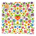 poszewka na poduszkę folk polski wzór łowickie kwiaty 40x40