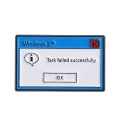 przypinka task failed successfully Windows XP metalowa