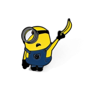 Metalowa przypinka minionek z bananem