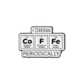 przypinka metalowa układ okresowy CoFFe coffee periodycznie