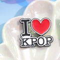 przypinka I love KPOP na ubraniu aplikacja pin
