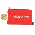 Saszetka I Love Warszawa czerwona z haftem
