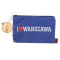 Saszetka I Love Warszawa niebieska granatowa z haftem