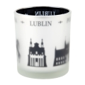 szklanka matowa Lublin z zabytkami miasta