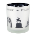 szklanka matowa Zamość Polska z pomnikiem jeźdźca
