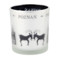 szklanka matowa Poznań koziołki poznańskie symbol