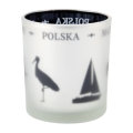 szklanka matowa Mazury Polska żuraw żaglówka pamiątka