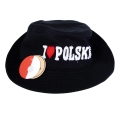 kapelusz patriotyczny I love Polska czarny z sercem