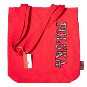 Torba materiałowa premium mała czerwona folk