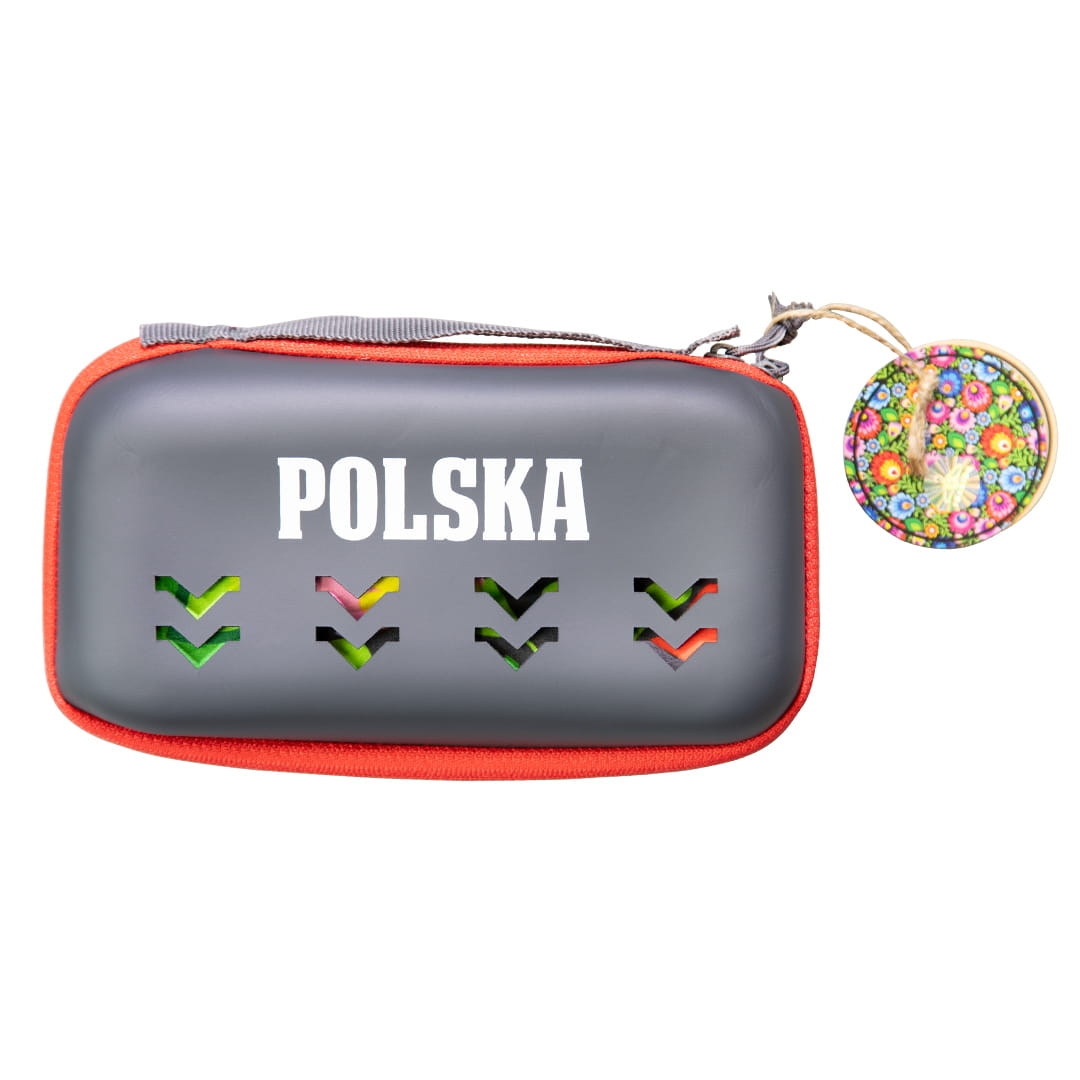 ręcznik plażowy duży folk czarny w etui