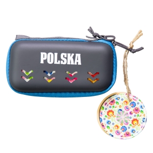Ręcznik plażowy mały w etui folk biały