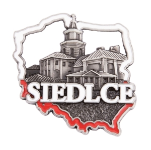Magnes na lodówkę w kształcie Polski – Siedlce, metalowy