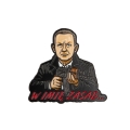 Metalowa przypinka W Imię Zasad - widok z przodu