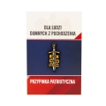 Przypinka patriotyczna Bóg Honor Ojczyzna opakowanie