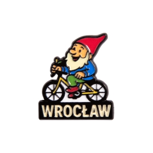 Metalowa przypinka krasnal