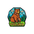 przypinka metalowa miś Polska góry pamiątka turystyczna