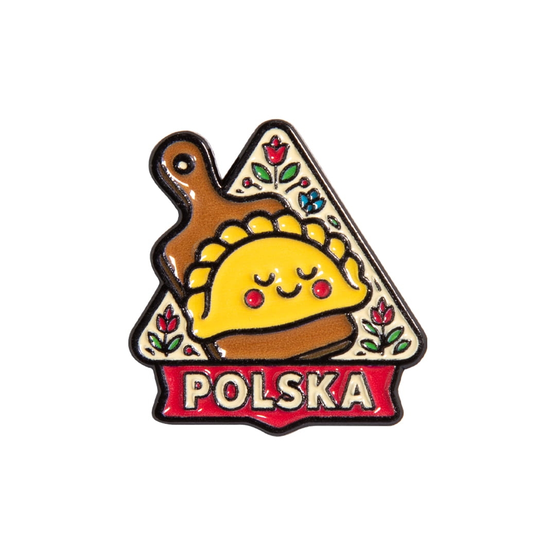 przypinka metalowa pieróg polska folk