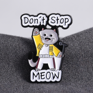 Metalowa przypinka kot Freddy Don't Stop Meow