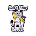 Przypinka kot Freddy Don't Stop Meow - metalowa przypinka z kotem