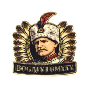 Metalowa przypinka Bogaty i umyty 1670