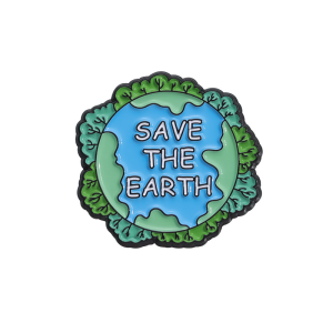 Metalowa przypinka Save the earth