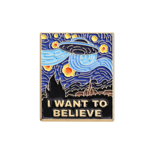 Metalowa przypinka I want to believe