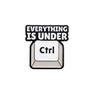 Metalowa przypinka Everything is under Ctrl