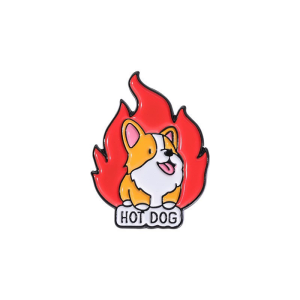 Metalowa przypinka hot dog