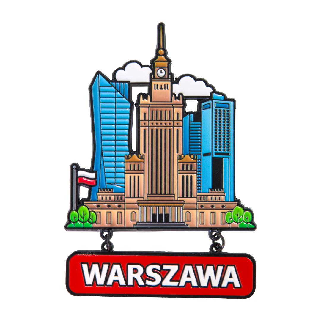 magnes Warszawa z zawieszką - pamiątka z Warszawy