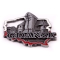 magnes metalowy Gdańsk Żuraw kontur pamiątka z Gdańska