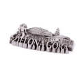 magnes metalowy panorama Zielona Góra pamiątka turystyczna