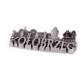 Magnes Kołobrzeg metalowy - panorama miasta z zamkiem