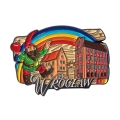 Magnes metalowy Wrocław krasnal tęcza kamienice pamiątka